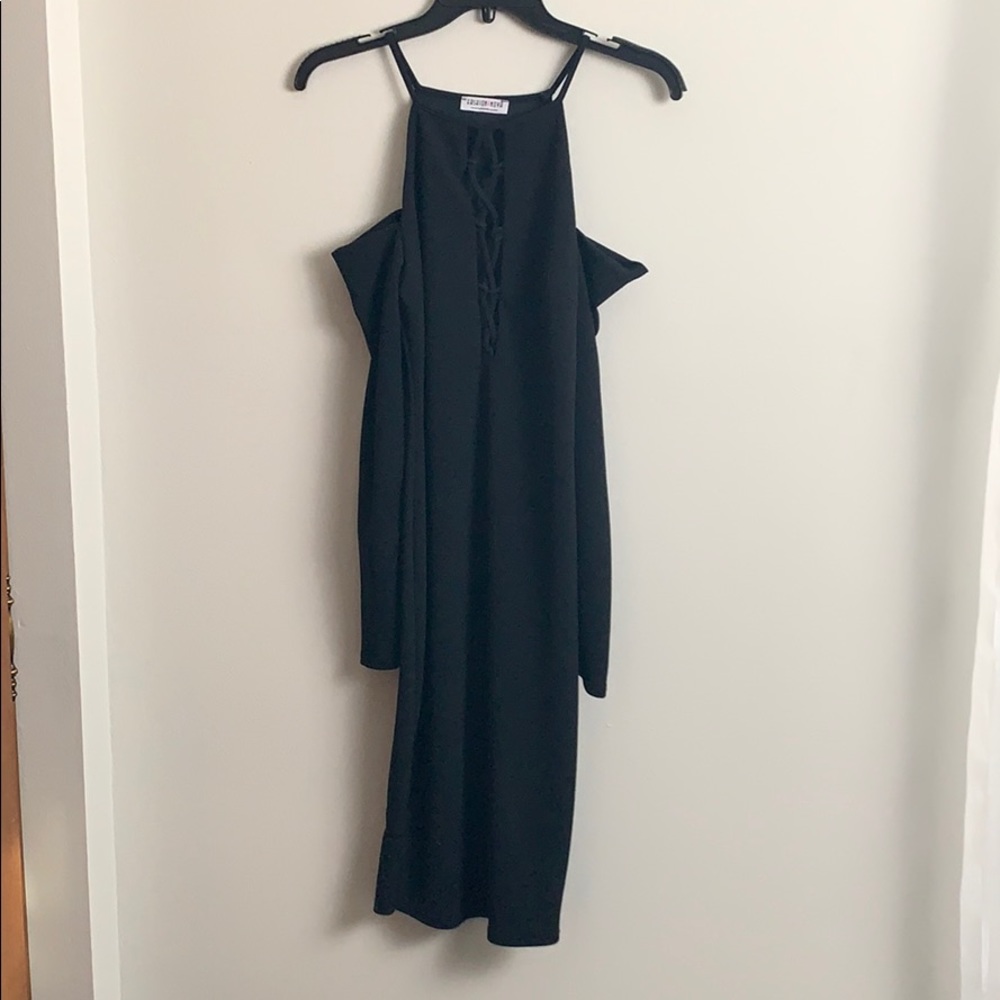 Fashion Nova Black Midi Dress